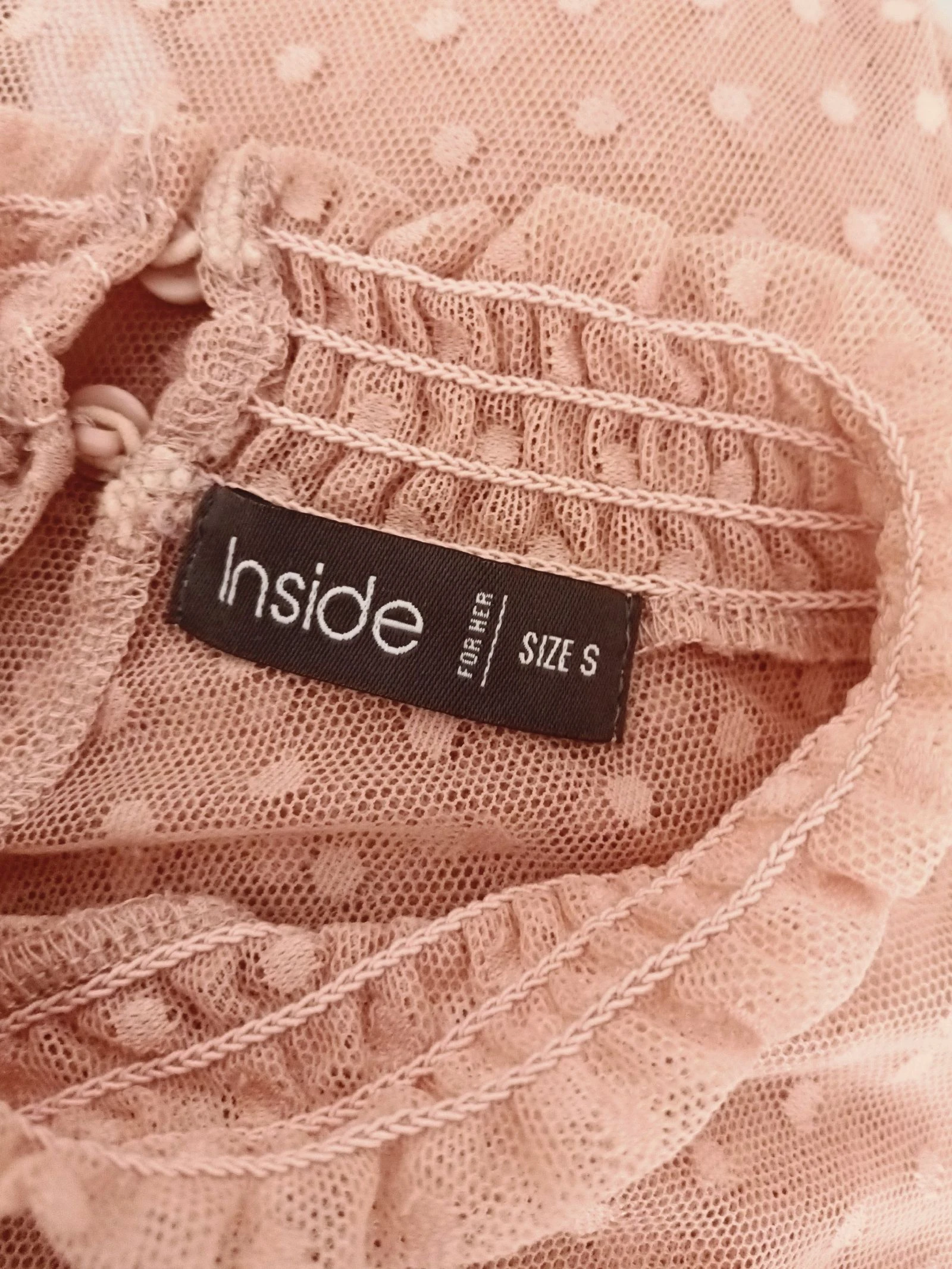 Halftransparante tuleblouse met T.M kanten top – photo 10